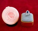 Selena Jewelry Bullion - Linderhof 3 cts Lab Grown Royal Blue Sapphire Oval Sunburst Halo Ring