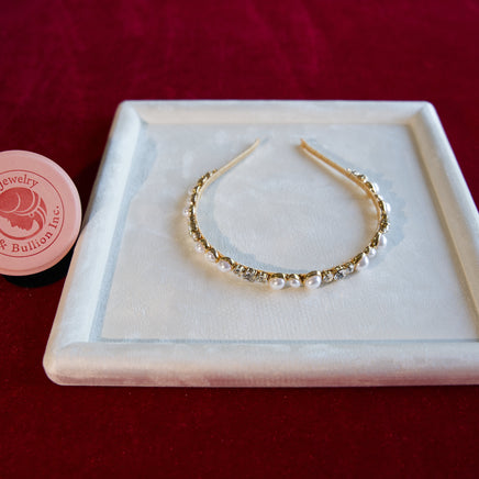 Selena Jewelry Bullion - Marly White Pearl Vintage Crystal Headband