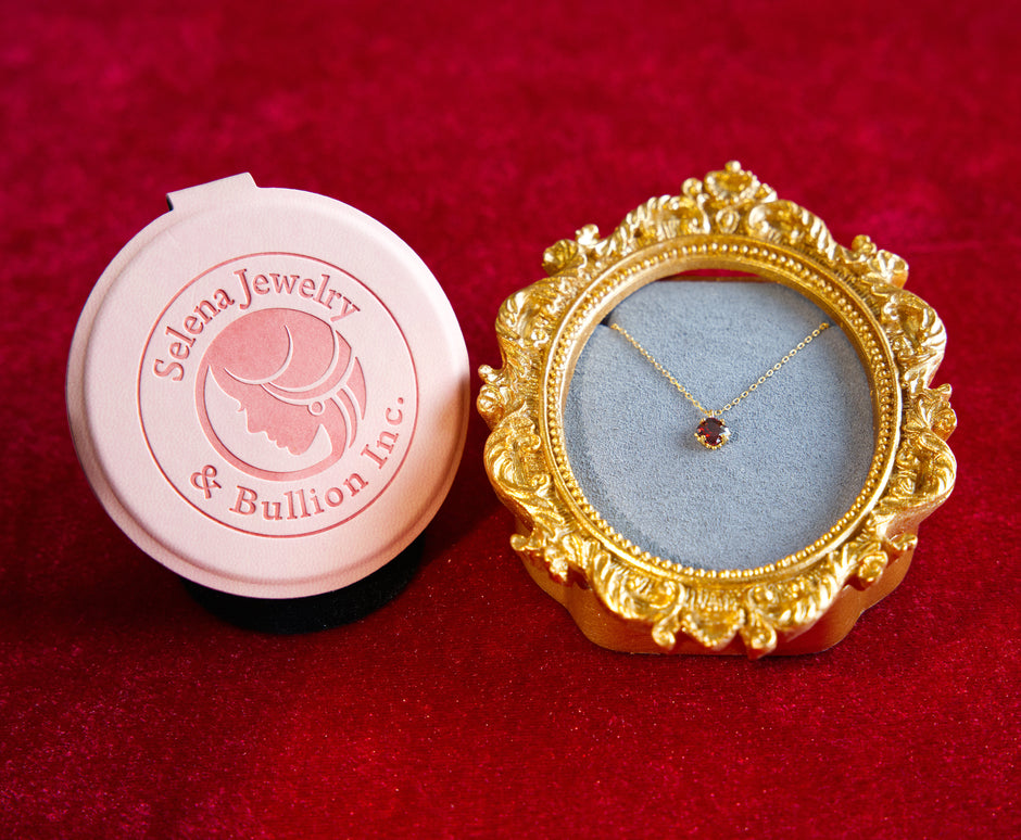 Selena Jewelry Bullion - Chambord Garnet Tone Pendant Necklace