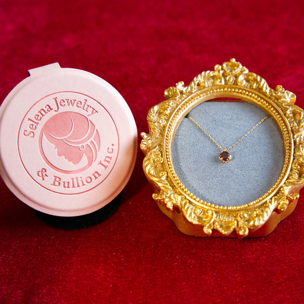 Selena Jewelry Bullion - Chambord Garnet Tone Pendant Necklace