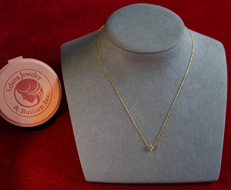 Selena Jewelry Bullion - Trianon Solitaire Dainty Pendant Necklace