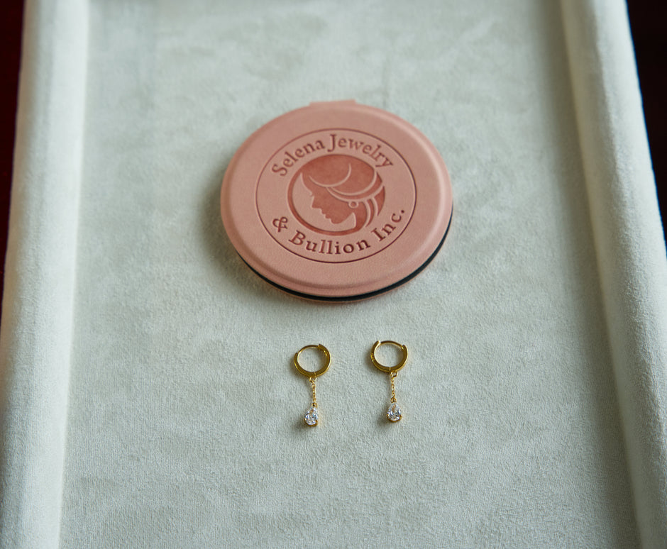 Selena Jewelry Bullion - Hofburg Clear Tone Pear Cut Hoop Dangle Earrings