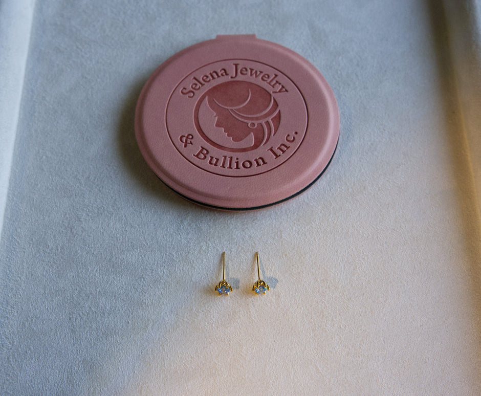 Selena Jewelry Bullion - Chambord Sapphire Tone Stud Earrings