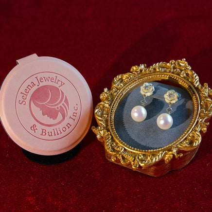 Selena Jewelry Bullion - Marly Floral Freshwater Pearl Drop Earrings