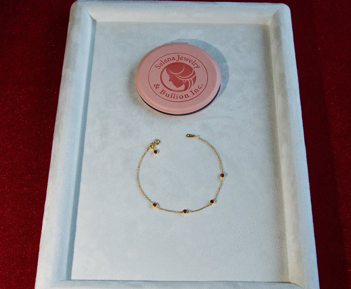 Selena Jewelry Bullion - Trianon Ruby Tone Chain Bracelet