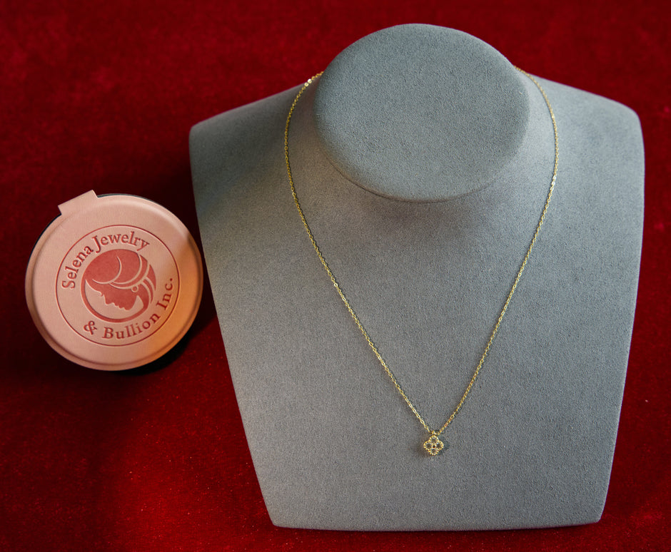 Selena Jewelry Bullion - Trianon Clear Tone Clover Necklace