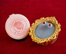 Selena Jewelry Bullion - Linderhof 2cts Per Stone Total 4cts Pair Lab Grown Ruby Oval Floral Halo Stud Earrings