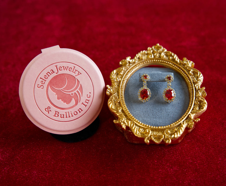 Selena Jewelry Bullion - Compiegne Ruby Tone Drop Earrings
