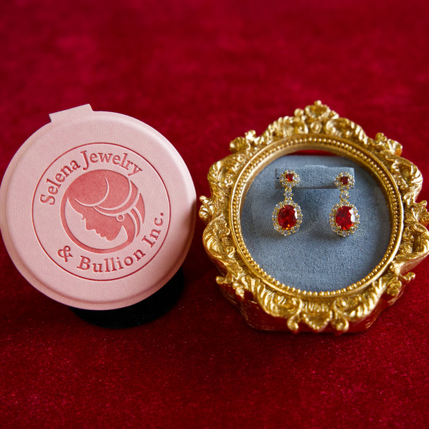 Selena Jewelry Bullion - Compiegne Ruby Tone Drop Earrings