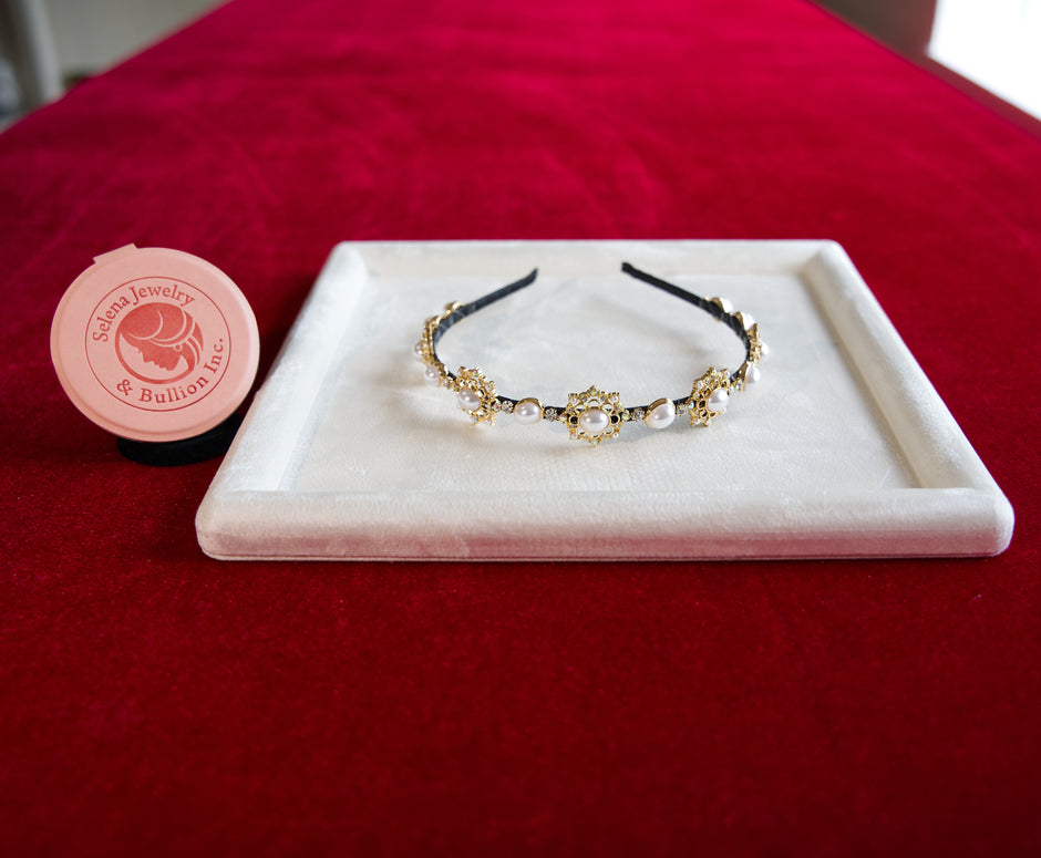 Selena Jewelry Bullion - Versailles Ornate Pearl Crystal Headband
