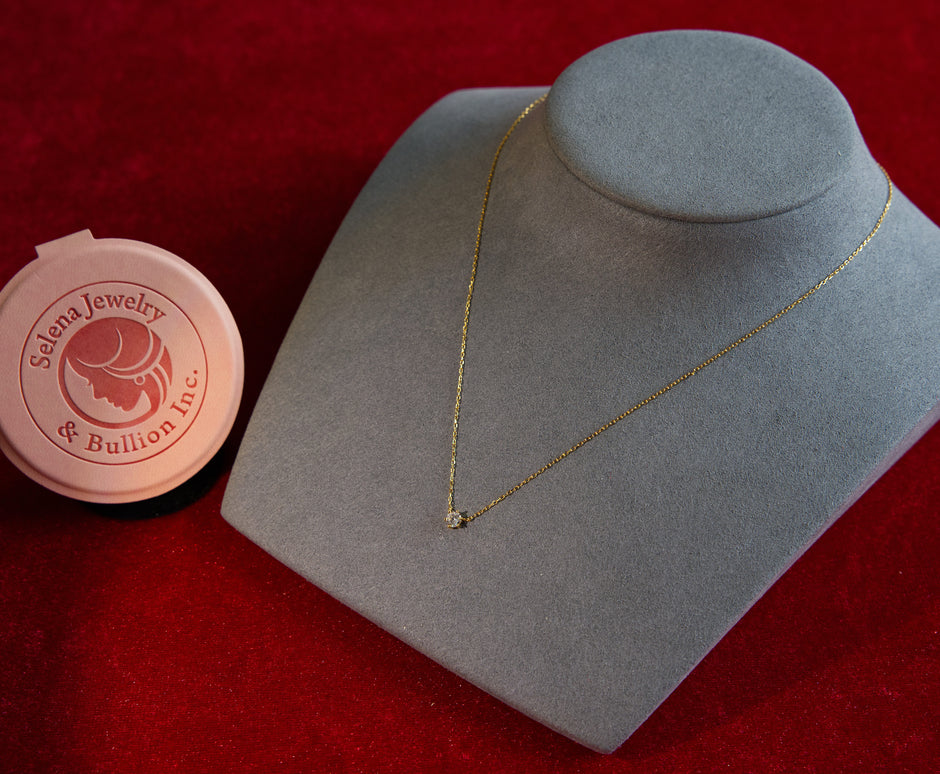 Selena Jewelry Bullion - Trianon Solitaire Dainty Pendant Necklace