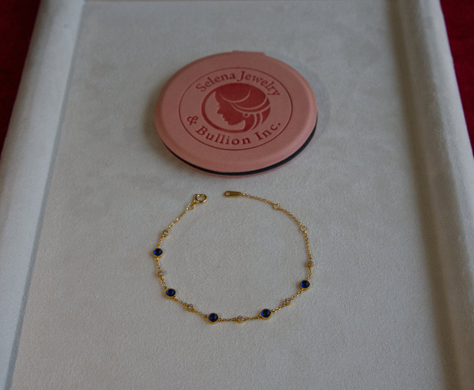 Selena Jewelry Bullion - Trianon Sapphire Tone Chain Bracelet