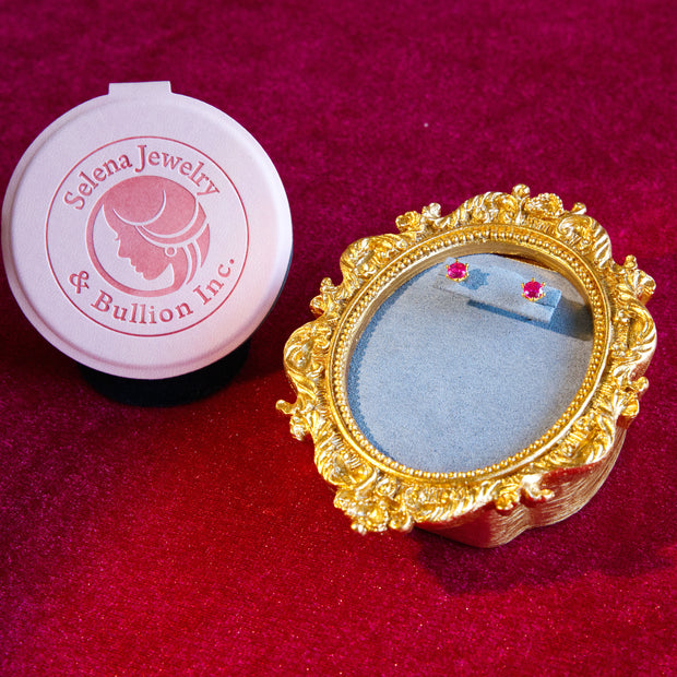 Selena Jewelry Bullion - Chambord Ruby Tone Stud Earrings