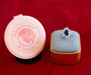 Selena Jewelry Bullion - Linderhof 3 cts Lab Grown Royal Blue Sapphire Oval Sunburst Halo Ring