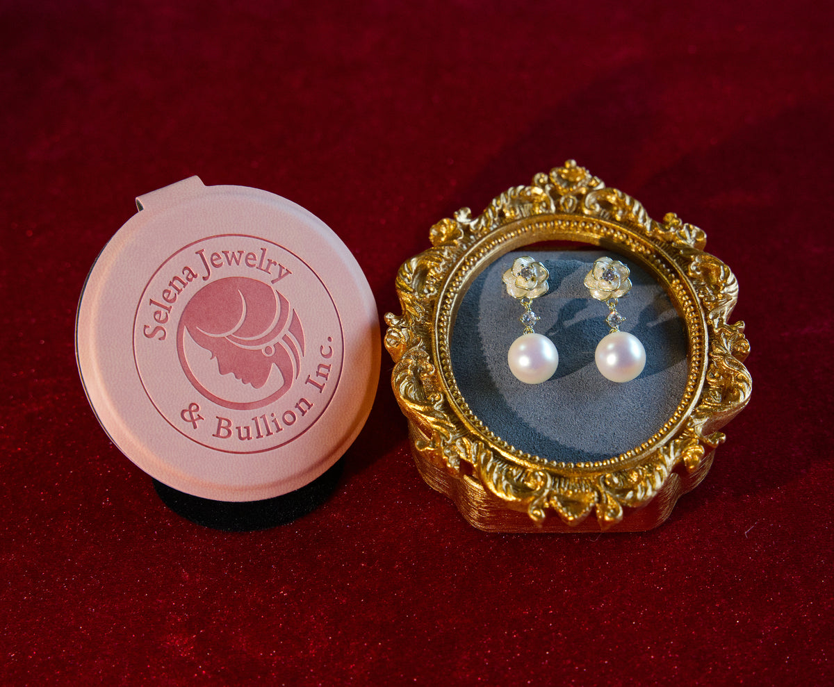 Selena Jewelry Bullion - Marly Floral Freshwater Pearl Drop Earrings