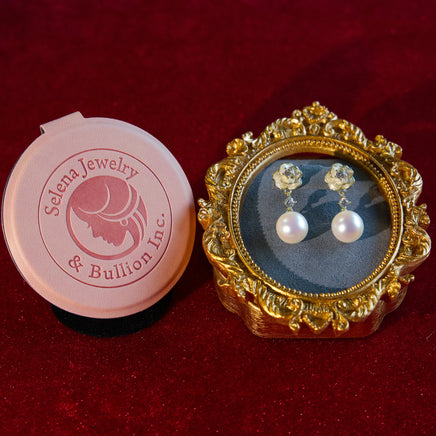 Selena Jewelry Bullion - Marly Floral Freshwater Pearl Drop Earrings