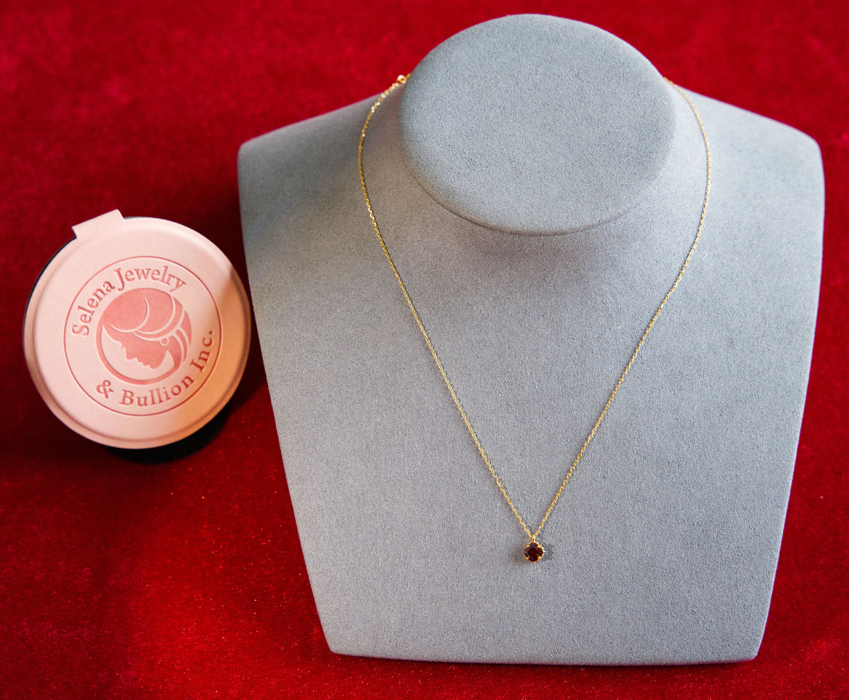 Selena Jewelry Bullion - Chambord Garnet Tone Pendant Necklace