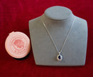 Selena Jewelry Bullion - Marly 2 Carats Lab Grown Royal Blue Sapphire Wheat Halo Pendant Necklace