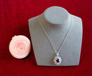 Selena Jewelry Bullion - Neuschwanstein 6 Carats Lab Grown Royal Blue Sapphire Floral Halo Pendant Necklace