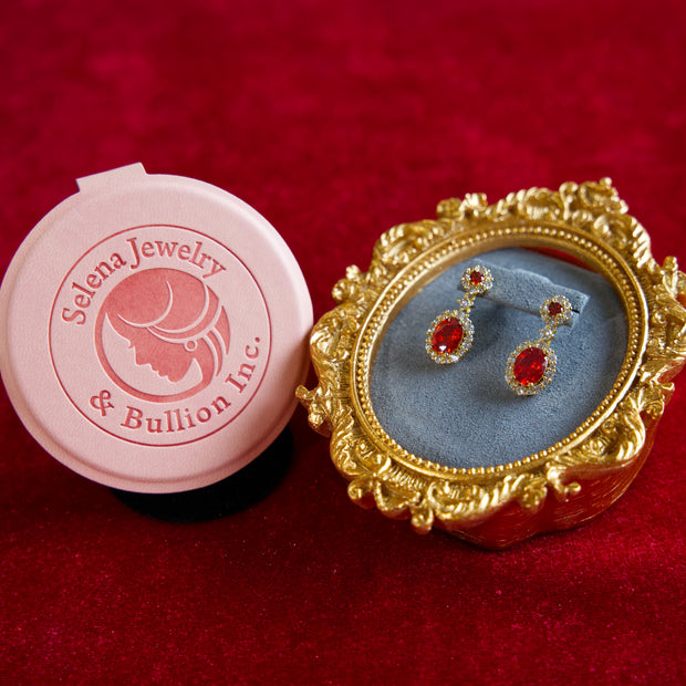 Selena Jewelry Bullion - Compiegne Ruby Tone Drop Earrings