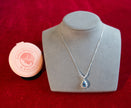 Selena Jewelry Bullion - Fontainebleau 3cts Lab Grown London Blue Spinel Pear Floral Halo Pendant Necklace