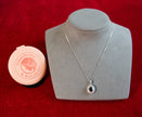 Selena Jewelry Bullion - Fontainebleau 2cts Lab Grown Royal Blue Sapphire Oval Sunburst Halo Pendant Necklace