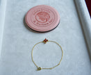 Selena Jewelry Bullion - Trianon Ruby Tone Clover Delicate Chain Bracelet