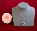 Selena Jewelry Bullion - Hofburg 3 Carats Lab Grown Ruby Oval Floral Halo Pendant Necklace