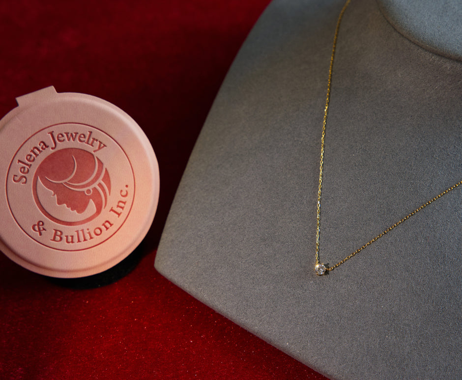 Selena Jewelry Bullion - Trianon Solitaire Dainty Pendant Necklace