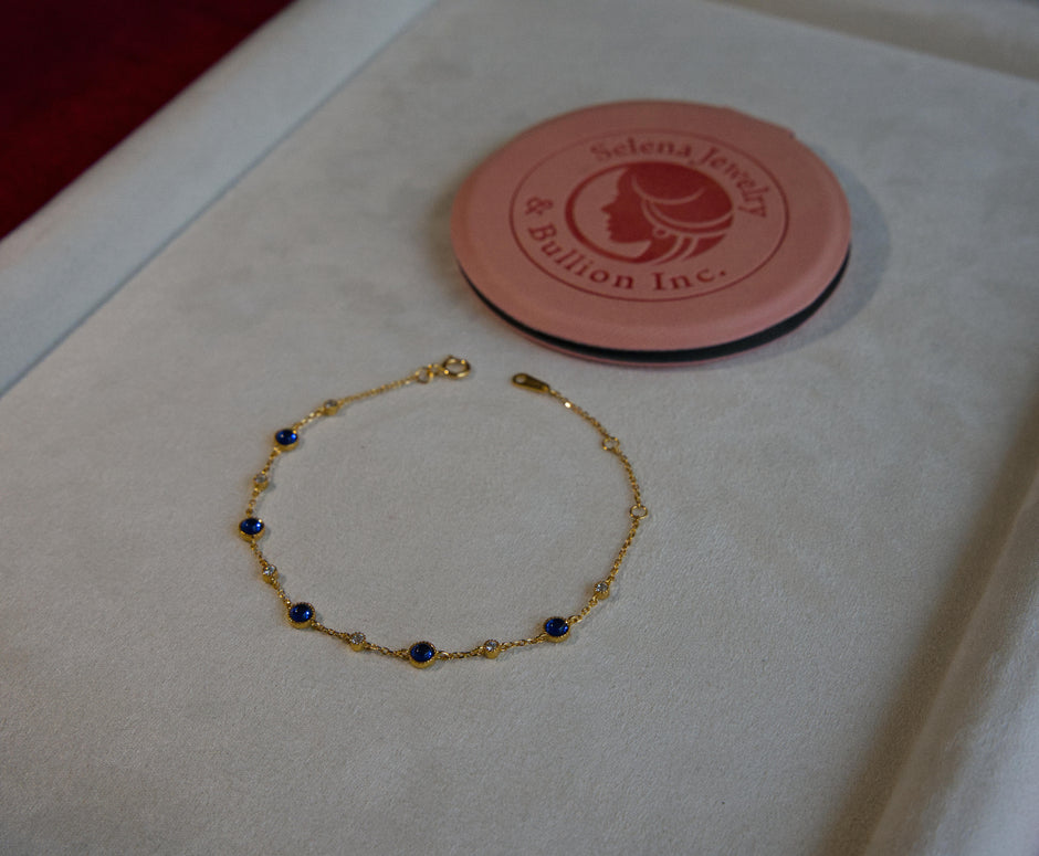 Selena Jewelry Bullion - Trianon Sapphire Tone Chain Bracelet