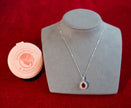 Selena Jewelry Bullion - Fontainebleau 2cts Lab Grown Ruby Oval Sunburst Halo Pendant Necklace