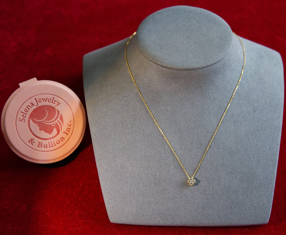 Selena Jewelry Bullion - Trianon Clear Tone Mini Clover Necklace