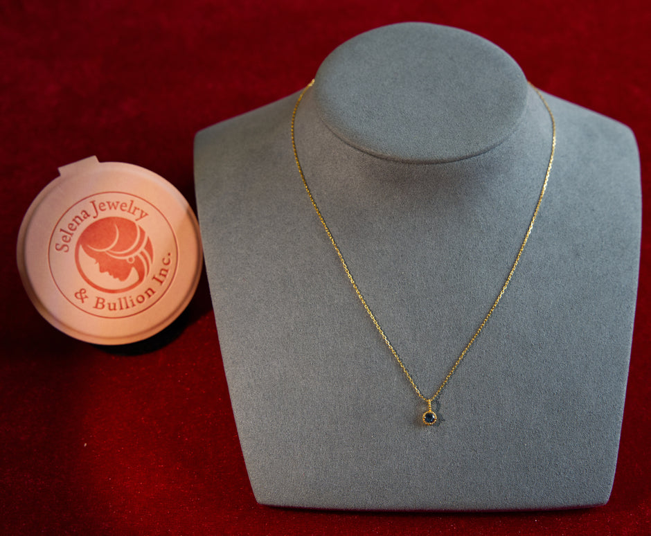 Selena Jewelry Bullion - Linderhof Aquamarine Tone Pendant Necklace