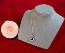 Selena Jewelry Bullion - Fontainebleau 2cts Lab Grown Royal Blue Sapphire Oval Sunburst Halo Pendant Necklace