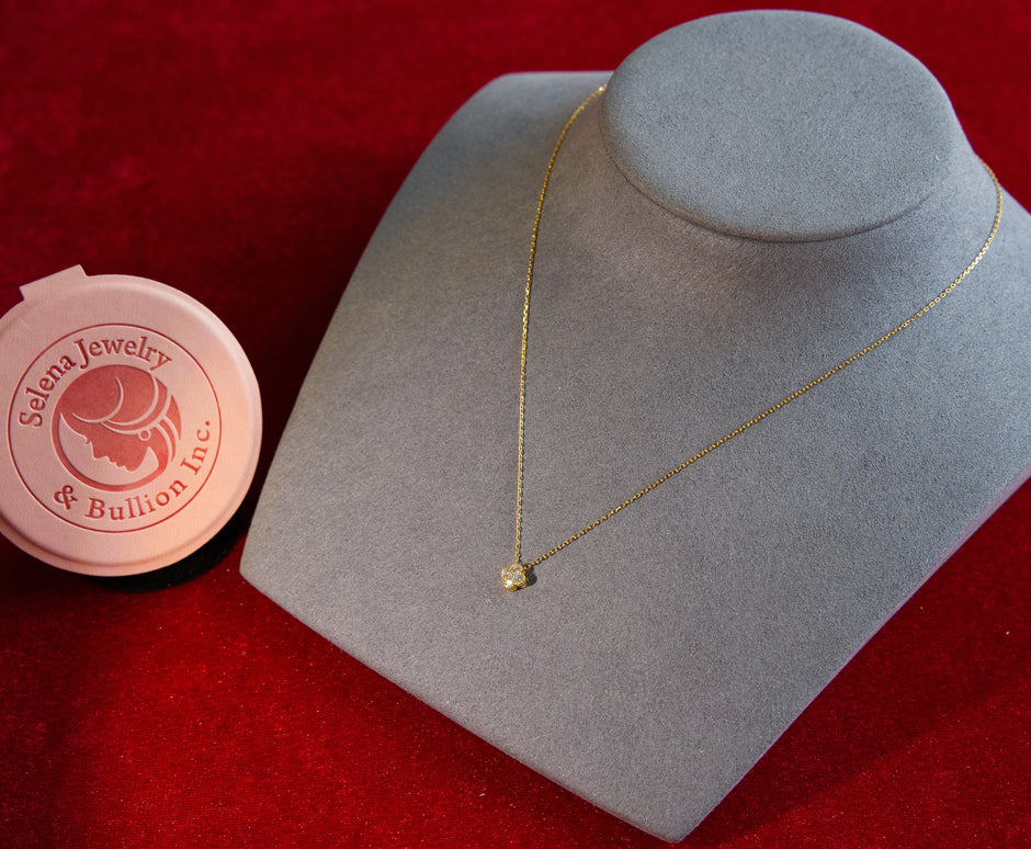 Selena Jewelry Bullion - Trianon Clear Tone Mini Clover Necklace