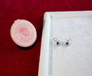 Selena Jewelry Bullion - Fontainebleau 1.5cts Per Stone Total 3cts Pair Lab Grown Royal Blue Pear Sapphire Double Halo Drop Earrings