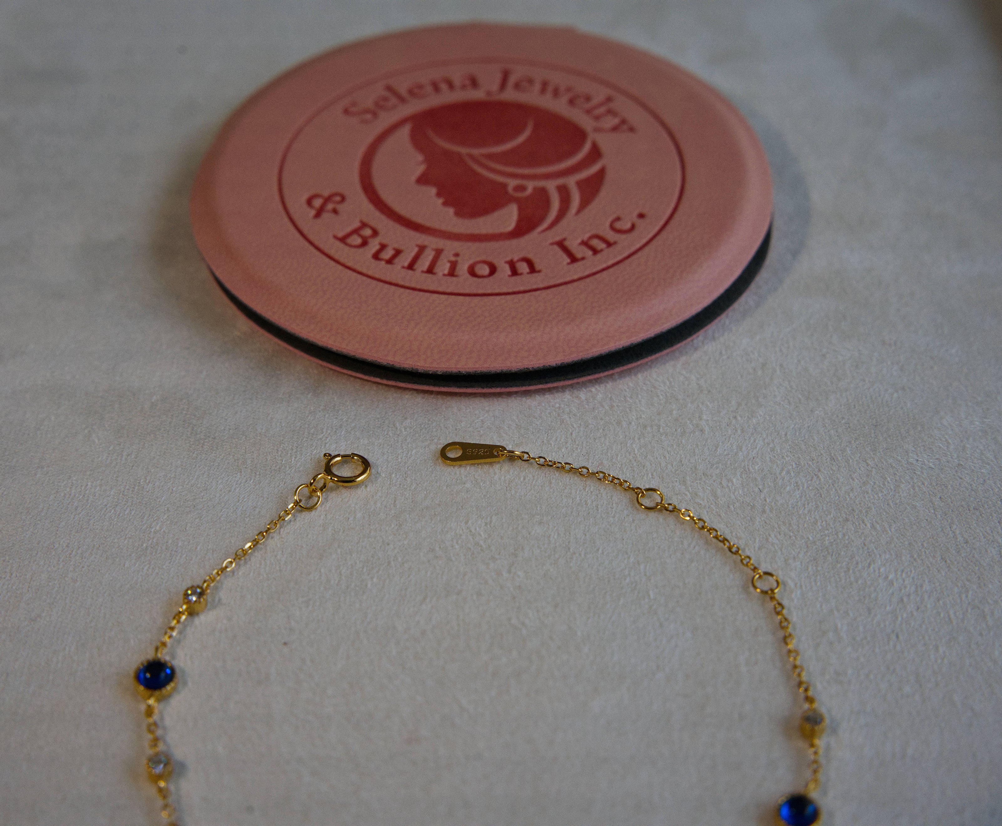 Selena Jewelry Bullion - Trianon Sapphire Tone Chain Bracelet