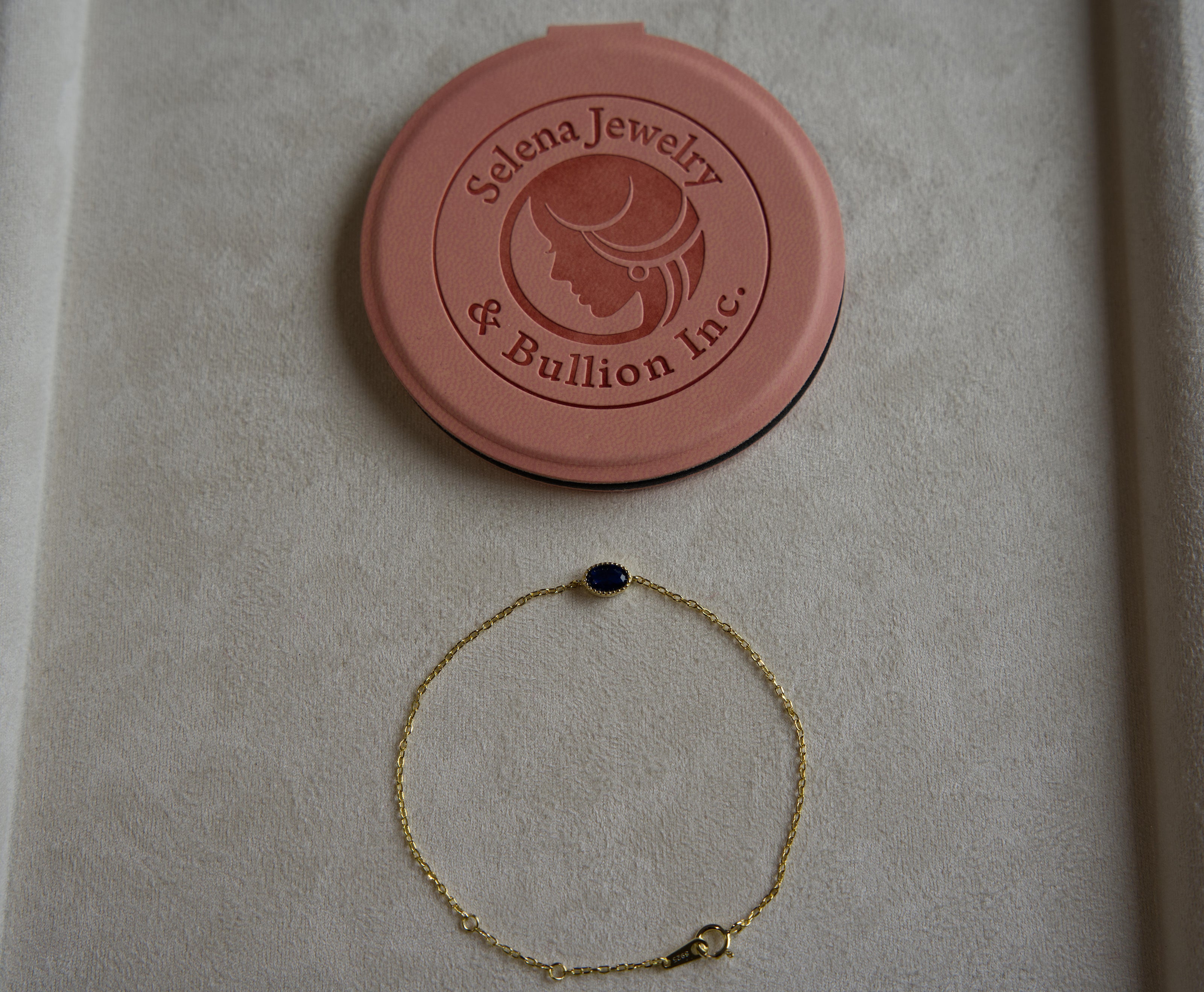 Selena Jewelry Bullion - Chambord Sapphire Tone Oval Bracelet