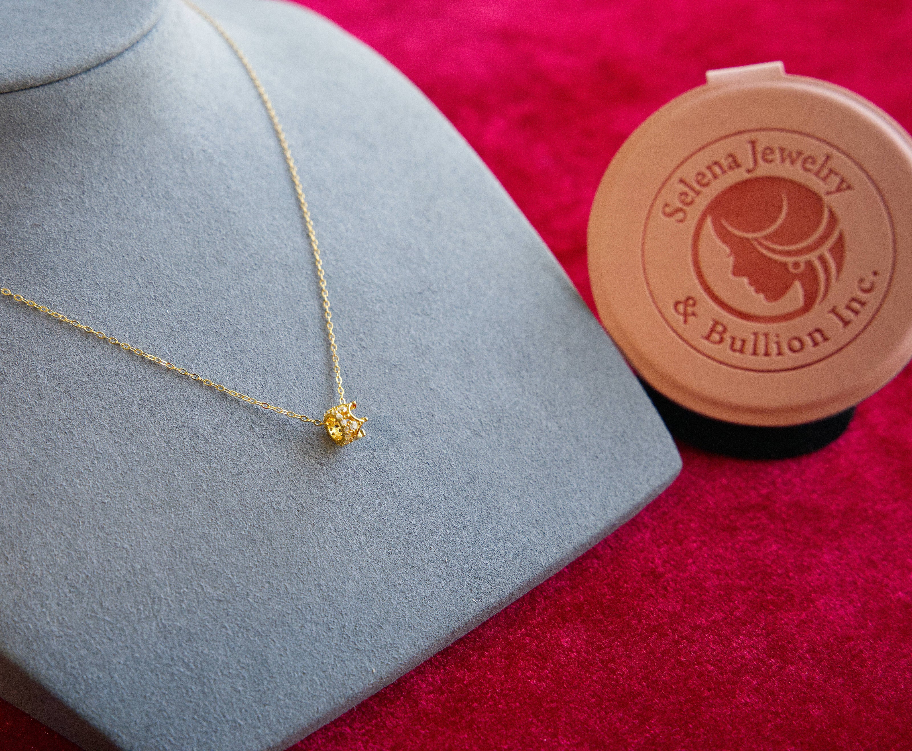 Selena Jewelry Bullion - Hofburg Diamond Tone Crown Pendant Necklace