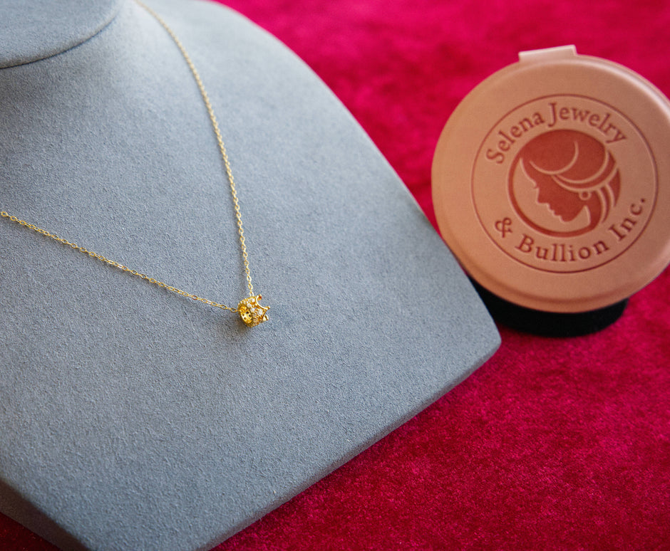 Selena Jewelry Bullion - Hofburg Diamond Tone Crown Pendant Necklace