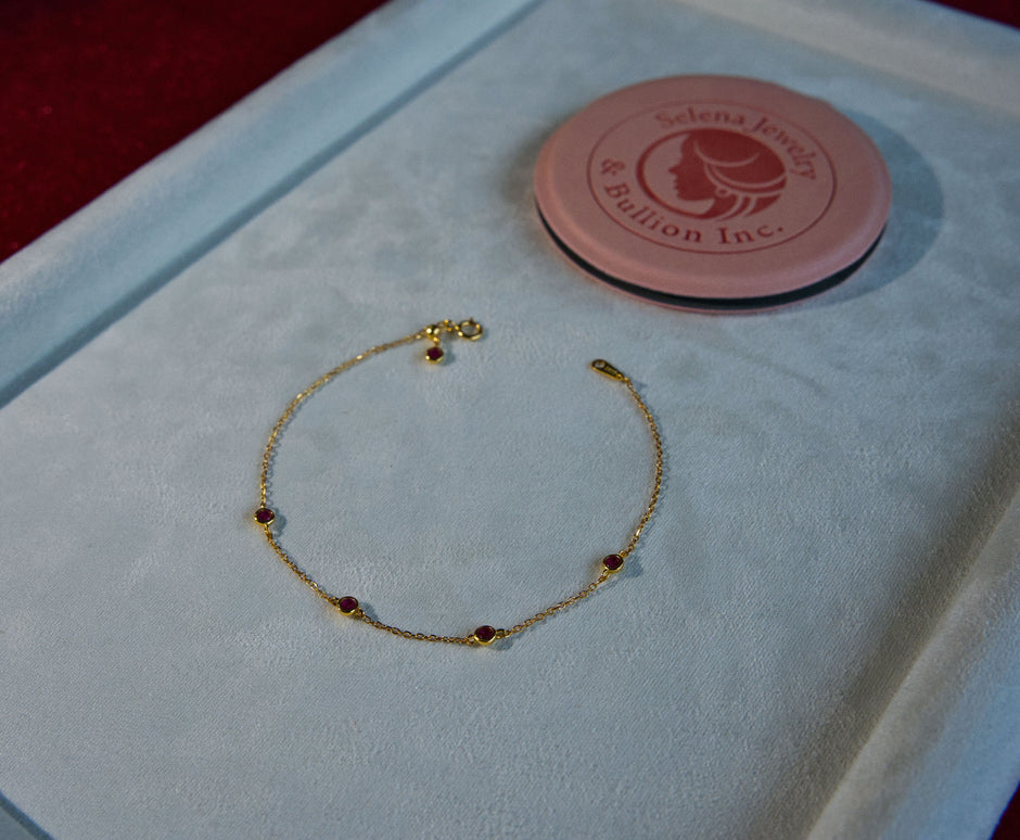 Selena Jewelry Bullion - Trianon Ruby Tone Chain Bracelet