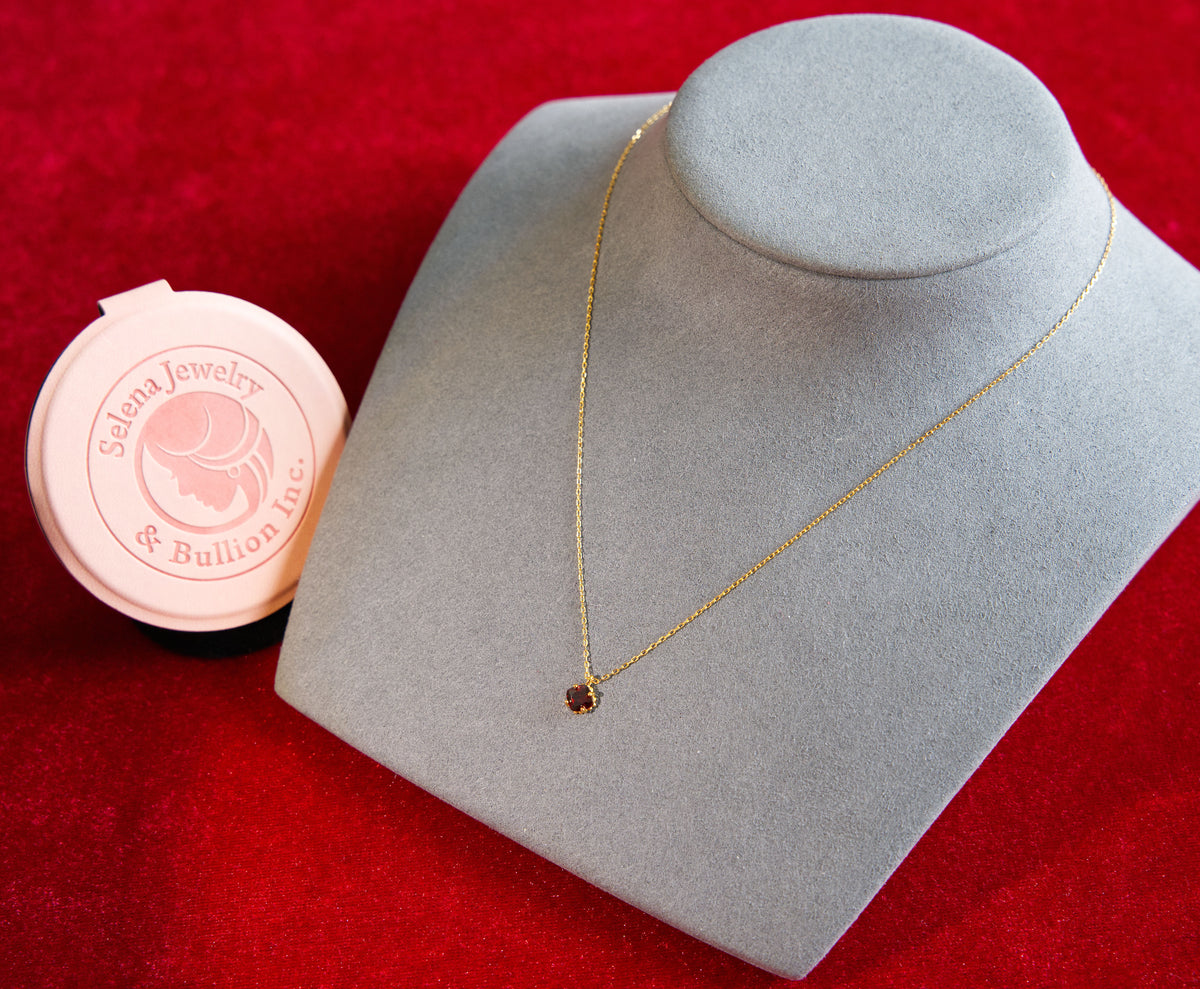 Selena Jewelry Bullion - Chambord Garnet Tone Pendant Necklace