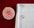 Selena Jewelry Bullion - Fontainebleau 1ct Per Stone Total 2ct Pair Lab Grown Ruby Round Floral 10 Diamonds Halo Stud Earrings