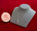 Selena Jewelry Bullion - Fontainebleau 3cts Lab Grown Ruby Pear Sunburst Halo Pendant Necklace