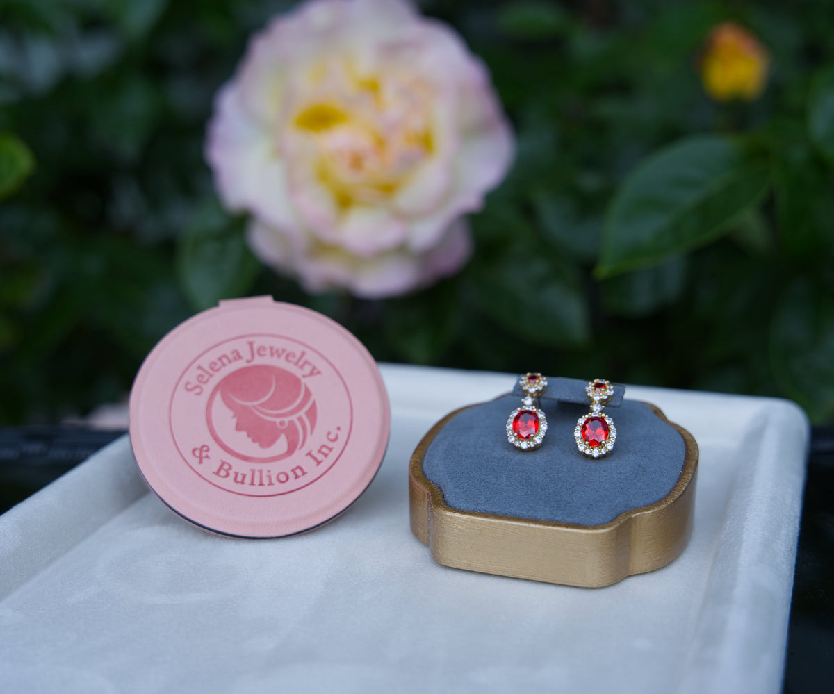 Selena Jewelry Bullion - Compiegne Ruby Tone Drop Earrings