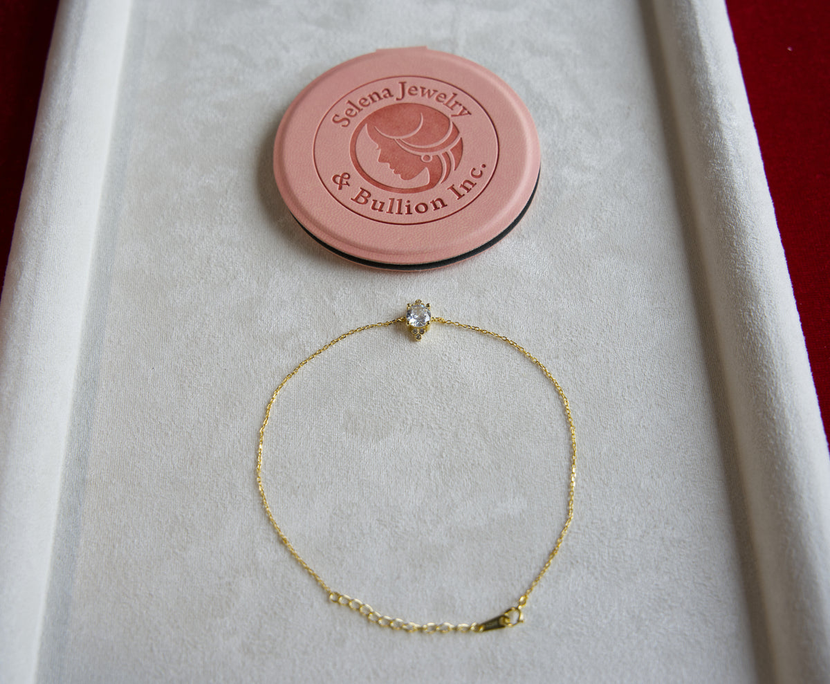 Selena Jewelry Bullion - Trianon Clear Tone Delicate Chain Anklet
