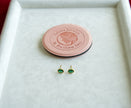 Selena Jewelry Bullion - Chambord Emerald Tone Oval Bezel Stud Earrings