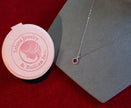 Selena Jewelry Bullion - Chambord 1.5 Carats Lab Grown Ruby Round Milgrain Halo Pendant Necklace
