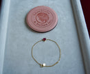 Selena Jewelry Bullion - Bourgogne Ruby Tone Heart Delicate Chain Bracelet