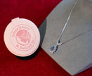 Selena Jewelry Bullion - Fontainebleau 3cts Lab Grown London Blue Spinel Pear Floral Halo Pendant Necklace